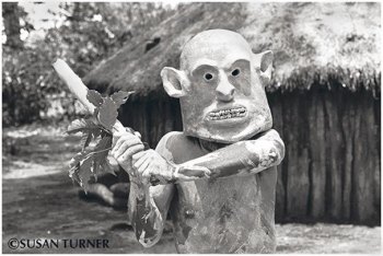 An Asaro Mudman in His Village