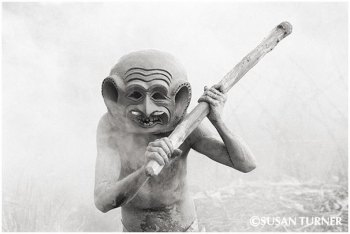 An Asaro Mudman in Smoke