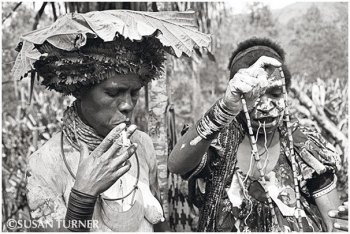 An Enga Woman Dressing for a Singsing