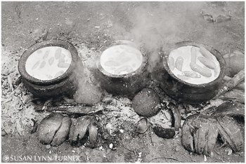 Pots of Bananas for the Feast