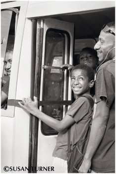 Sanjee on His Way to School